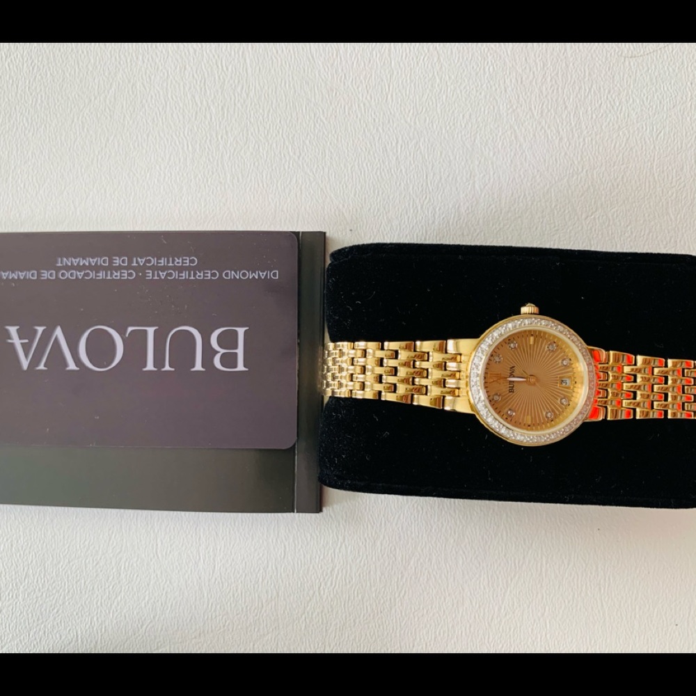 BULOVA women's watch with small diamonds.